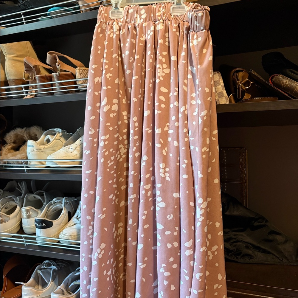 SHEIN Pink and White Maxi Skirt
